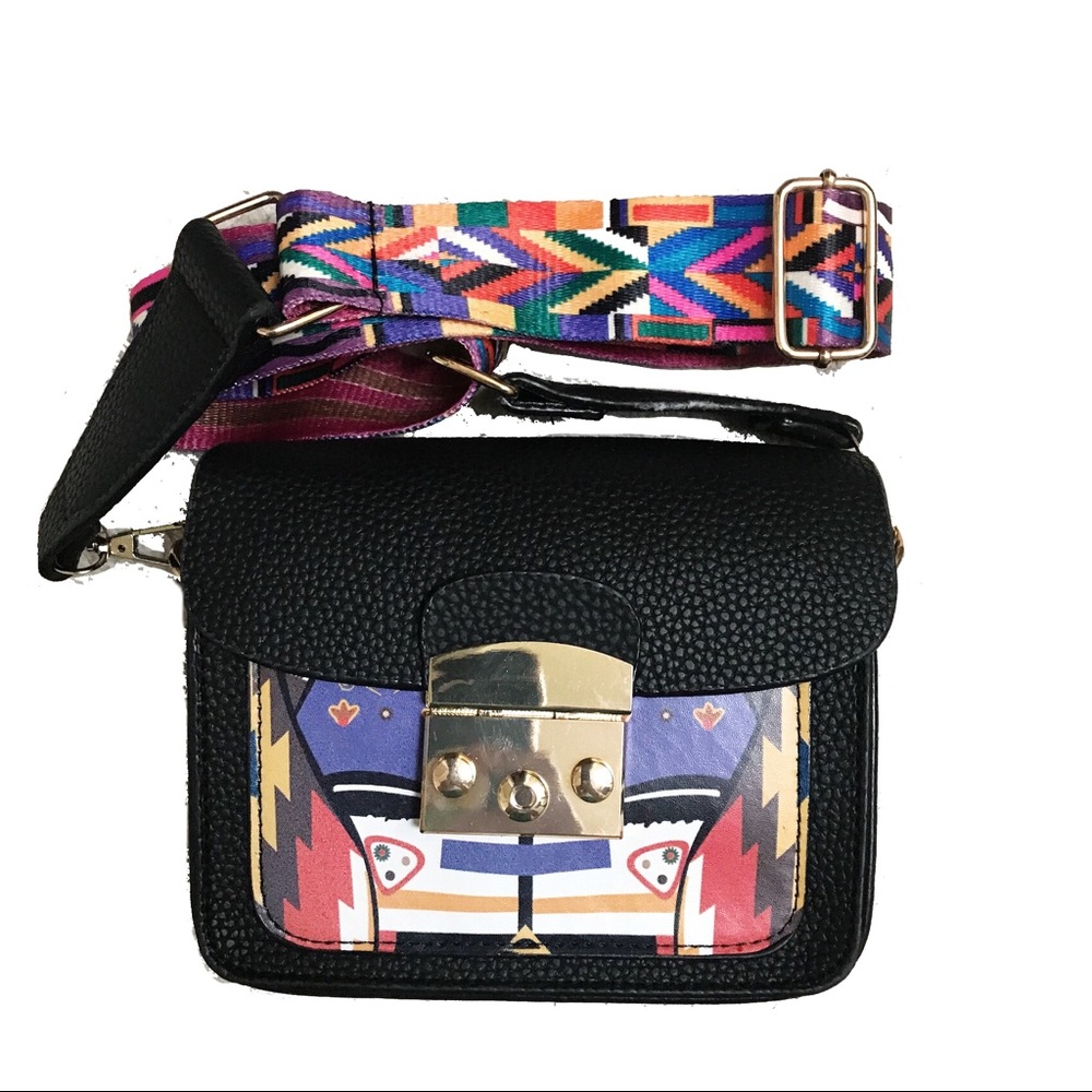 🎇Geometric Print Mini Guitar Strap Crossbody Bag